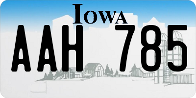 IA license plate AAH785