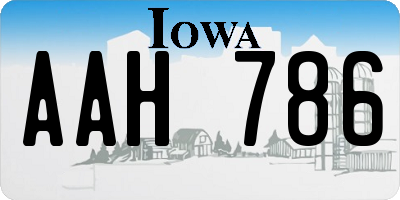 IA license plate AAH786