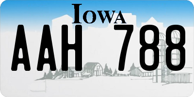 IA license plate AAH788