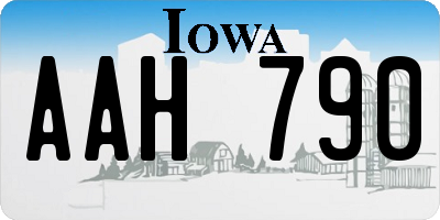 IA license plate AAH790