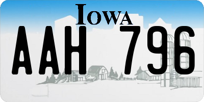 IA license plate AAH796