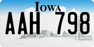 IA license plate AAH798