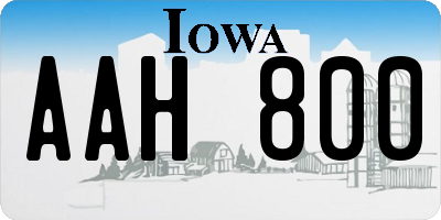 IA license plate AAH800