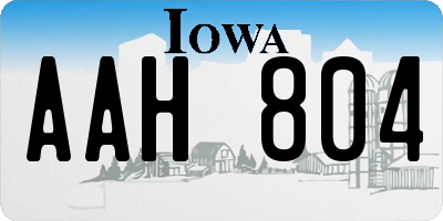 IA license plate AAH804