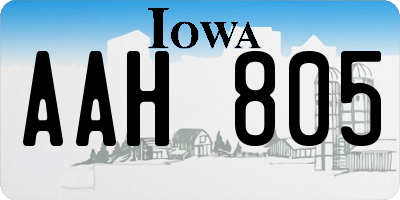 IA license plate AAH805