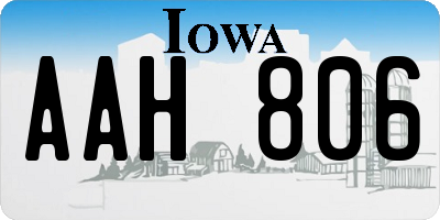 IA license plate AAH806