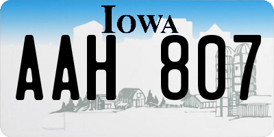 IA license plate AAH807