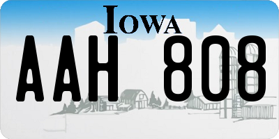 IA license plate AAH808