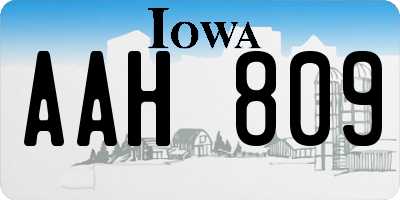 IA license plate AAH809