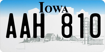 IA license plate AAH810