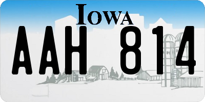 IA license plate AAH814