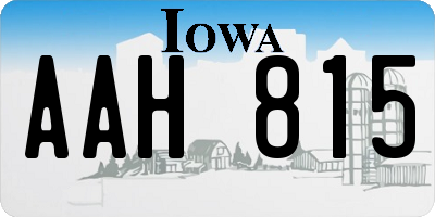IA license plate AAH815