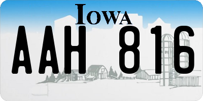 IA license plate AAH816