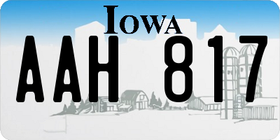 IA license plate AAH817