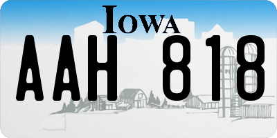 IA license plate AAH818