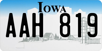 IA license plate AAH819