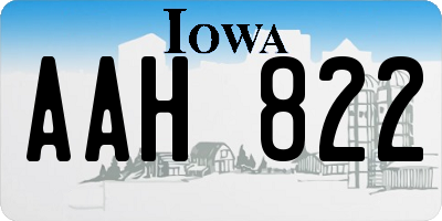 IA license plate AAH822