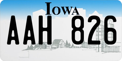 IA license plate AAH826