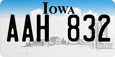 IA license plate AAH832