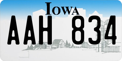 IA license plate AAH834