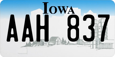 IA license plate AAH837