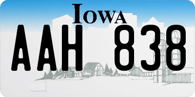 IA license plate AAH838