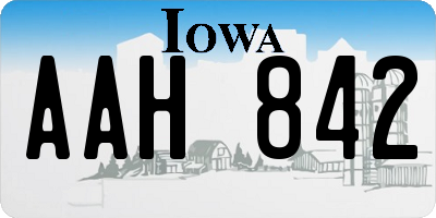 IA license plate AAH842