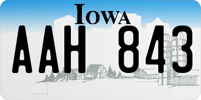 IA license plate AAH843