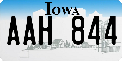 IA license plate AAH844