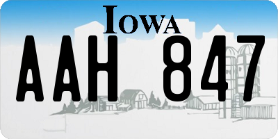 IA license plate AAH847