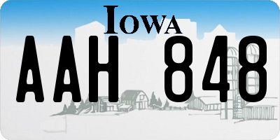 IA license plate AAH848