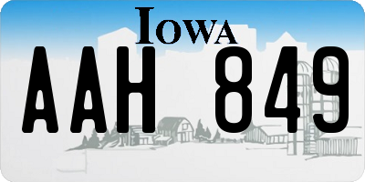 IA license plate AAH849