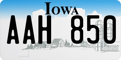 IA license plate AAH850