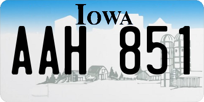 IA license plate AAH851