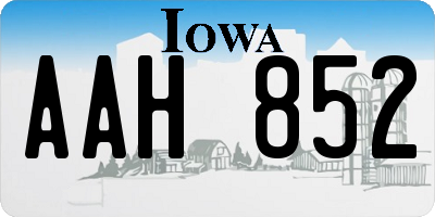 IA license plate AAH852