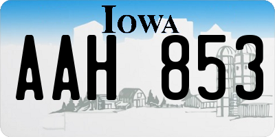 IA license plate AAH853