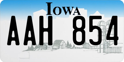 IA license plate AAH854