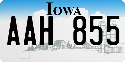 IA license plate AAH855