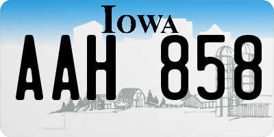 IA license plate AAH858