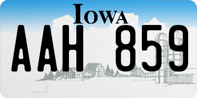 IA license plate AAH859