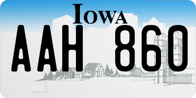 IA license plate AAH860