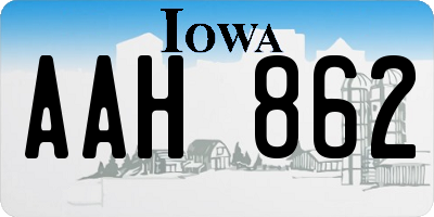 IA license plate AAH862