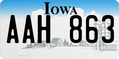 IA license plate AAH863