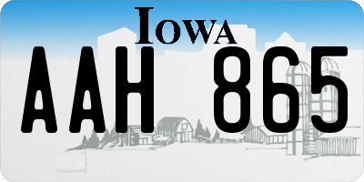 IA license plate AAH865