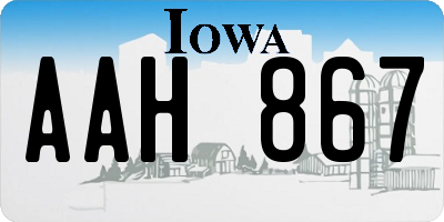 IA license plate AAH867