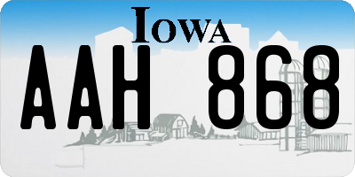 IA license plate AAH868