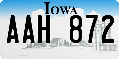 IA license plate AAH872