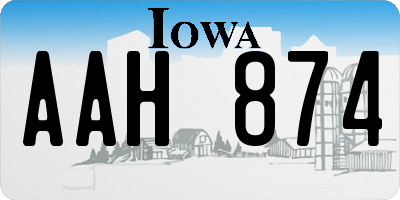 IA license plate AAH874