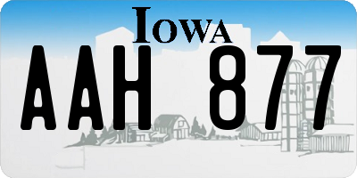 IA license plate AAH877