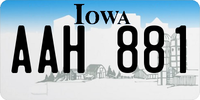 IA license plate AAH881